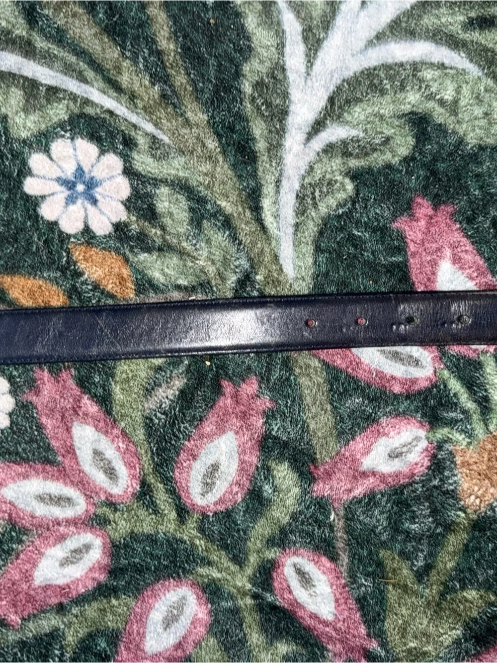 Classic Coach Navy Leather Women’s Belt with Brass Buckle